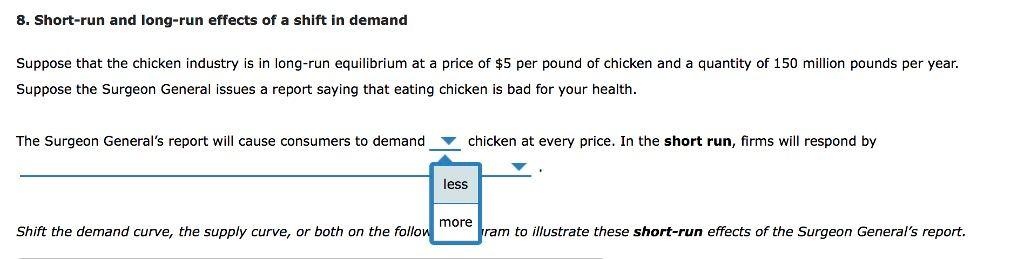 8. Short-run and long-run effects of a shift in