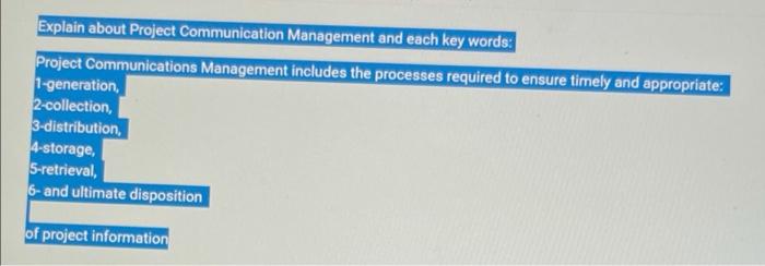 Explain about Project Communication Management