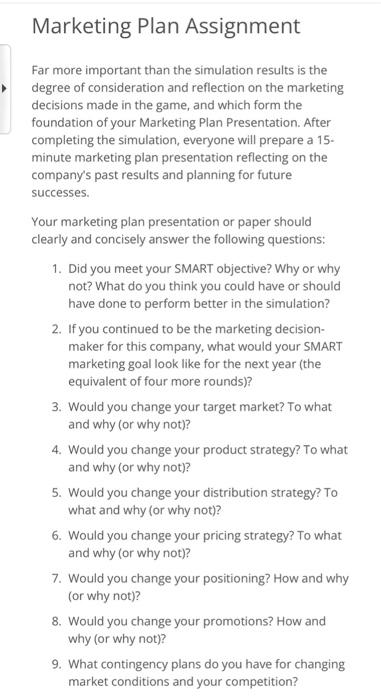Marketing Plan Assignment Far more important than