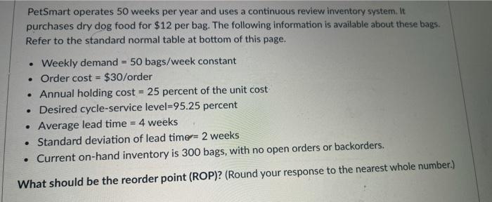 PetSmart operates 50 weeks per year and uses a