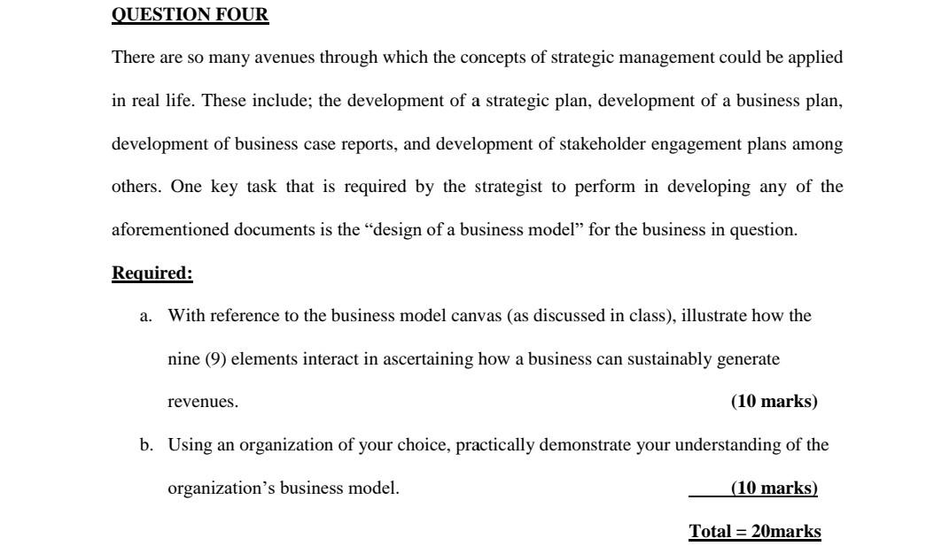 Question 4 QUESTION FOUR There are so many