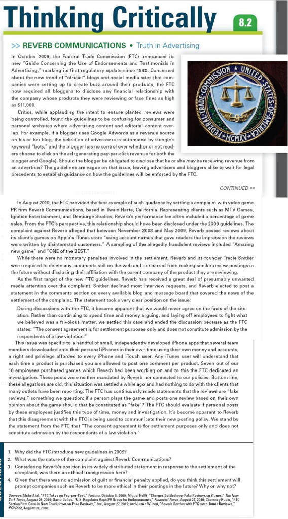 Please summarize this case. Thinking Critically