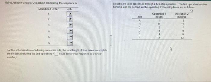 Using Johnson's rule for 2 machine scheduling,