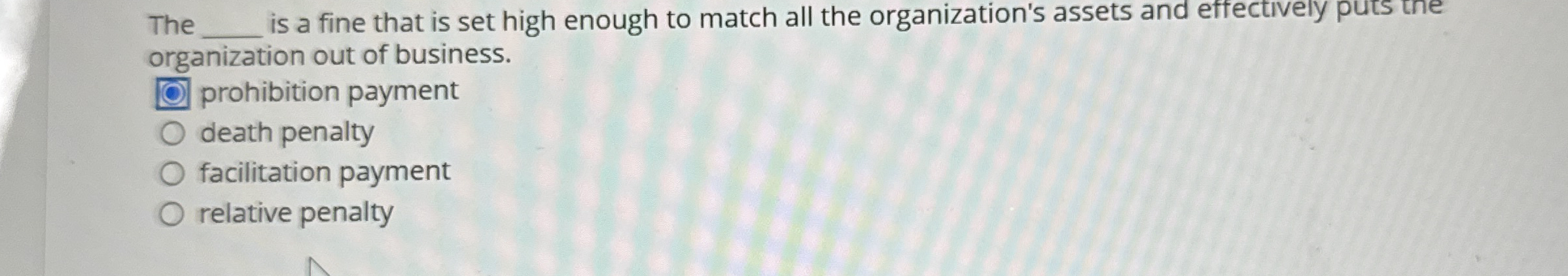 The q , is a fine that is set high enough to