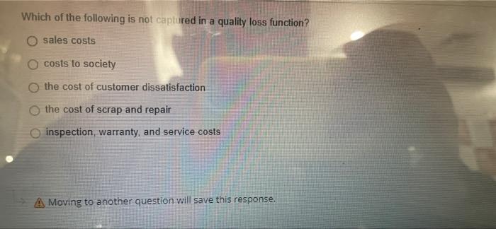 Which of the following is not captured in a