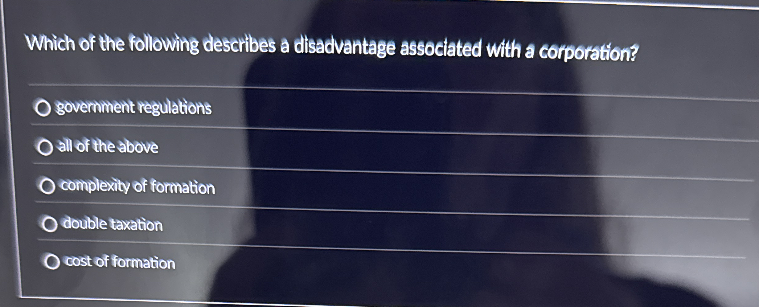Which of the following describes a disadvantage