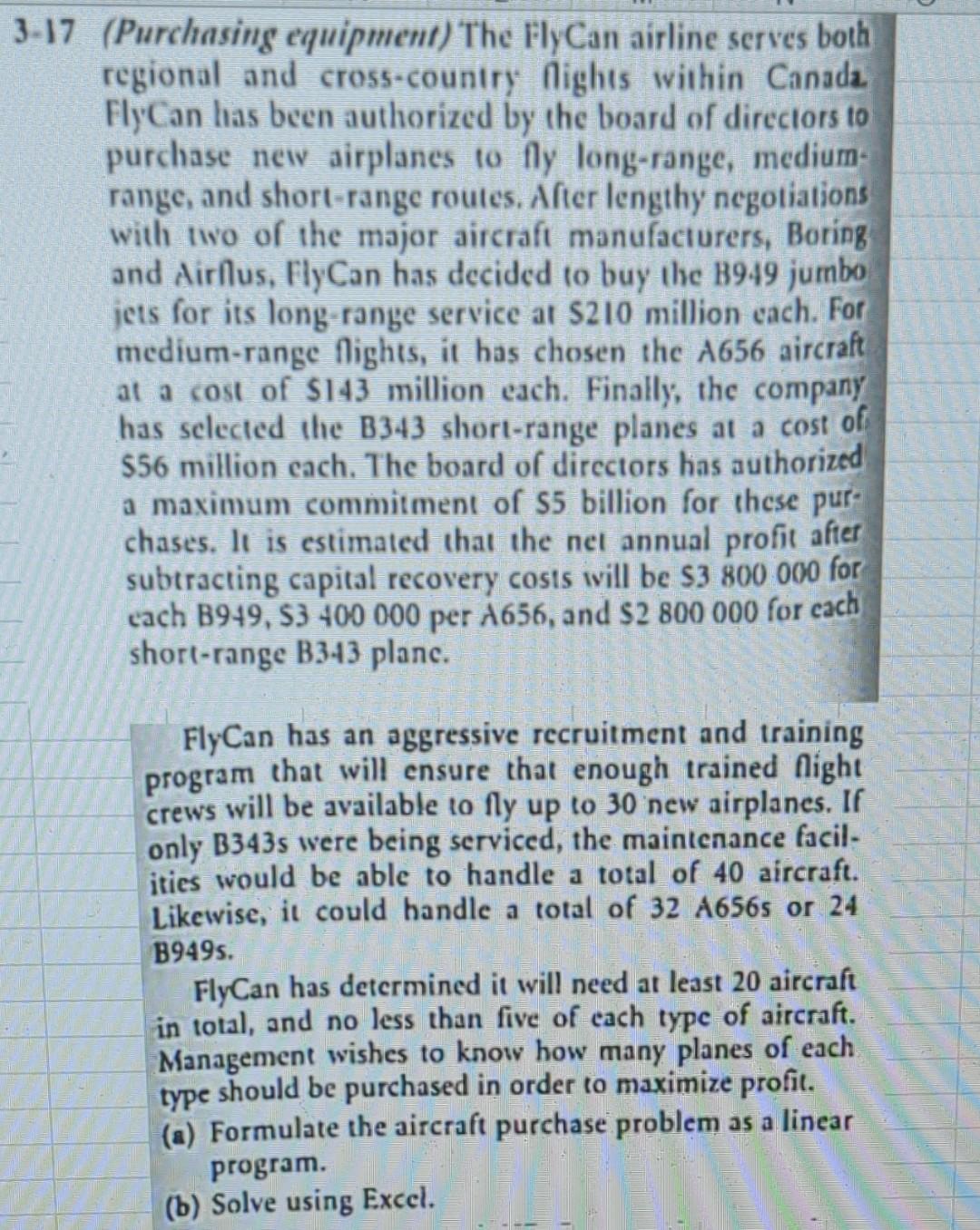 3-17 (Purchasing equipment) The FlyCan airline
