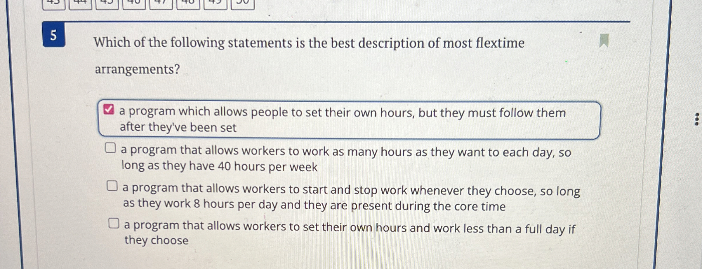 5 Which of the following statements is the best