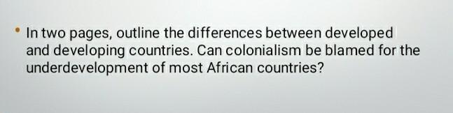 In two pages, outline the differences between