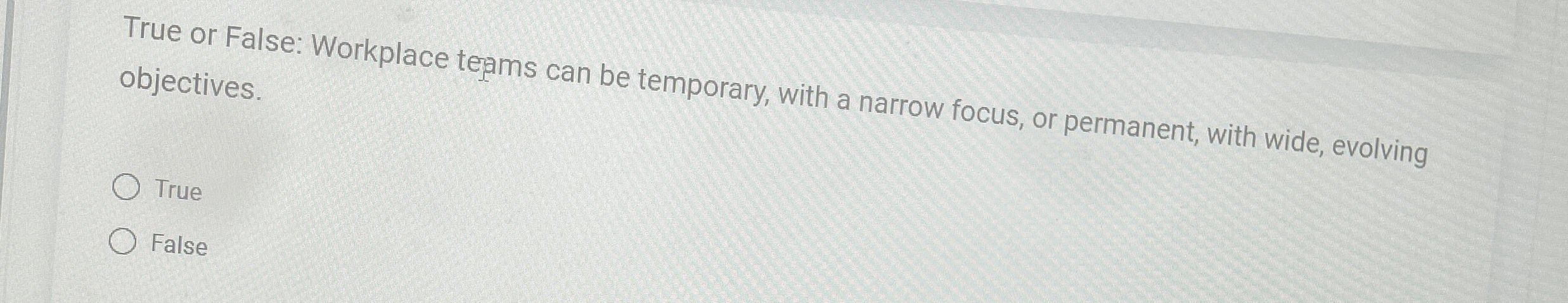 True or False: Workplace tegams can be temporary,
