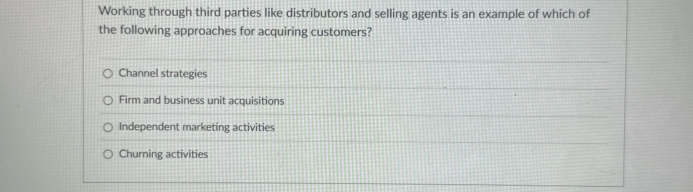 Working through third parties like distributors