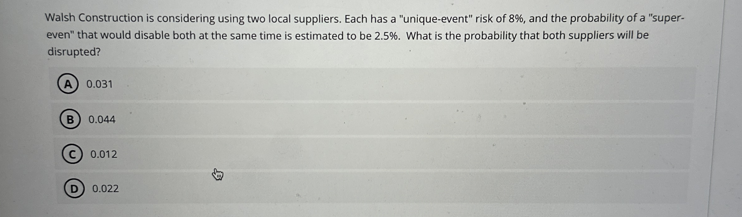 Walsh Construction is considering using two local