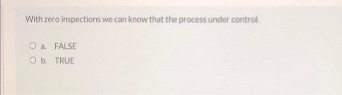 With zero inspections we can know that the