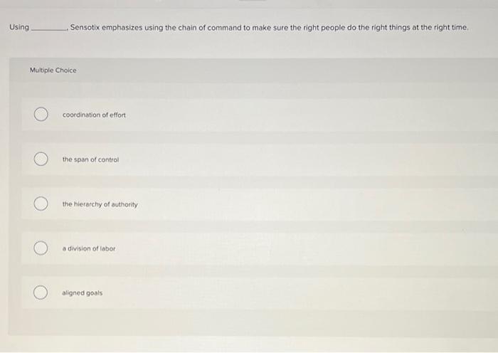 Using Sensotix emphasizes using the chain of