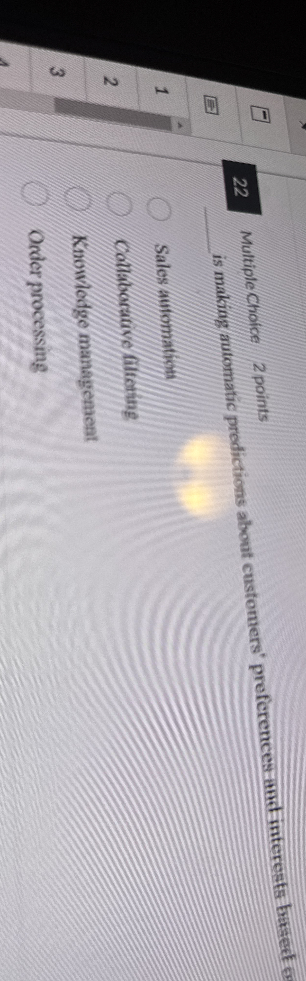 2 2 Multiple Choice 2 points q , is making