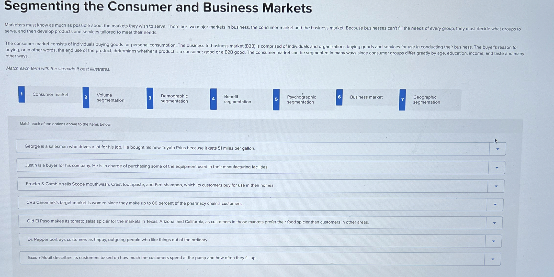 Segmenting the Consumer and Business Markets