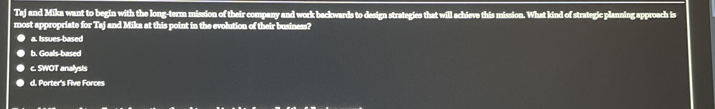 most appropriate for Thi and Mim at this point in