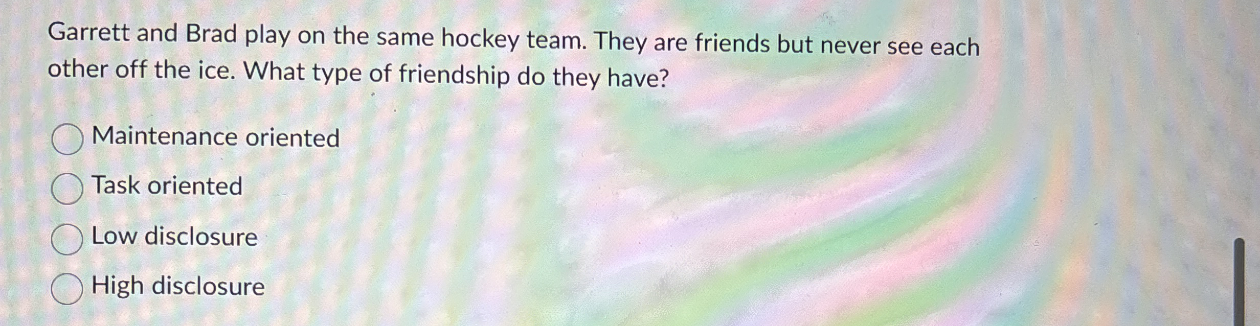 Garrett and Brad play on the same hockey team.