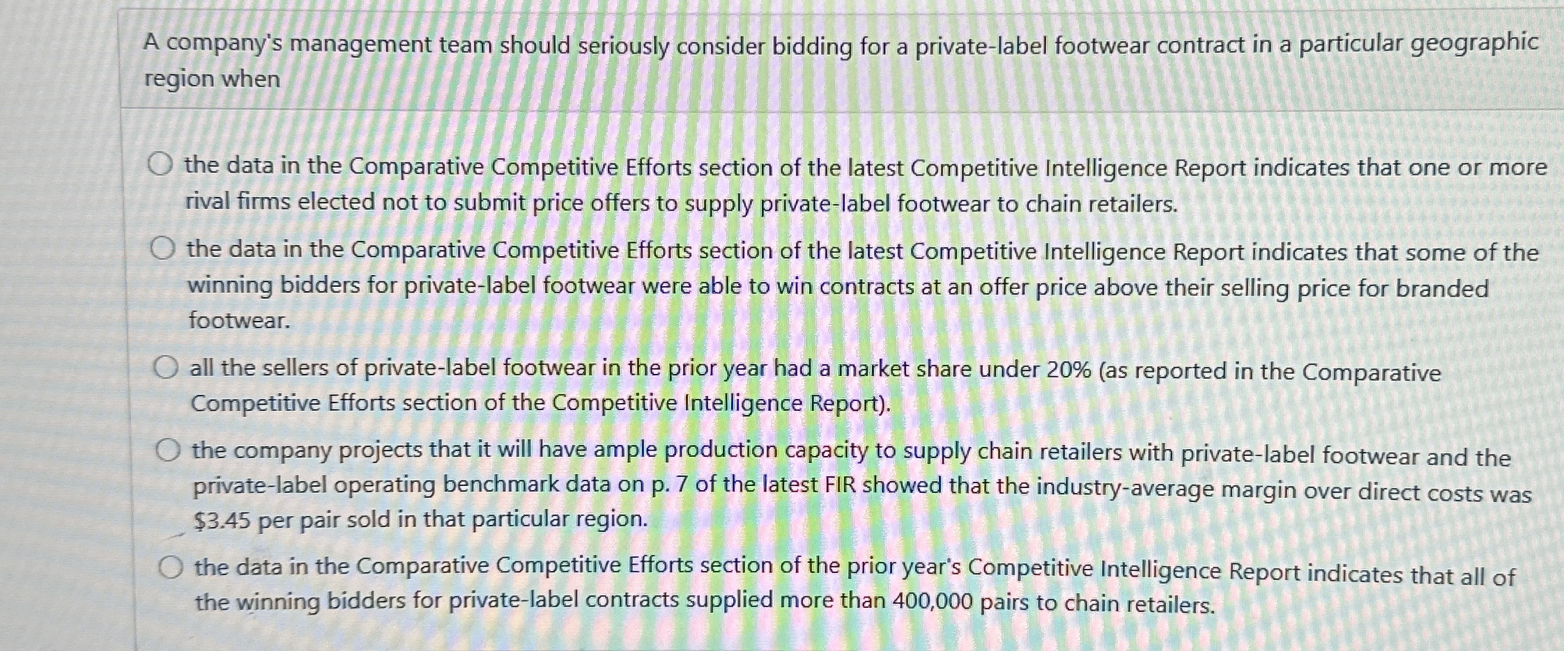 If you are reviewing the industry - low, industry