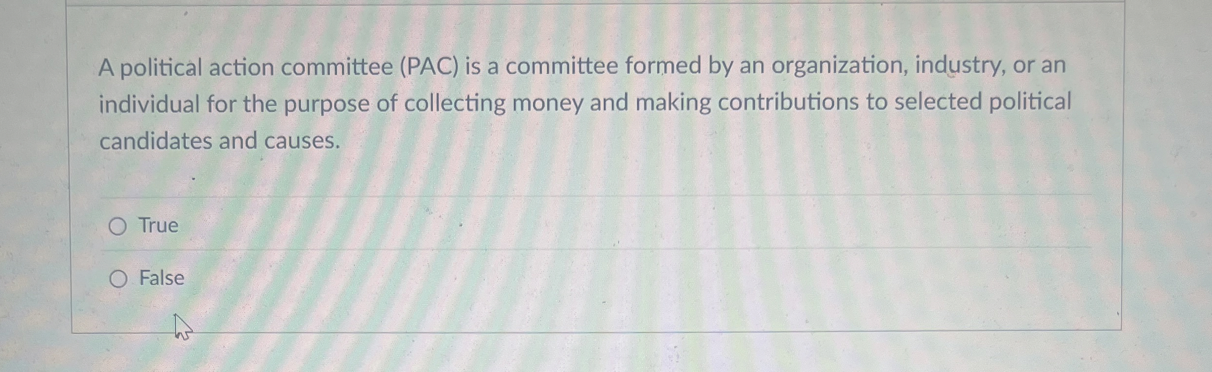 A political action committee ( PAC ) is a