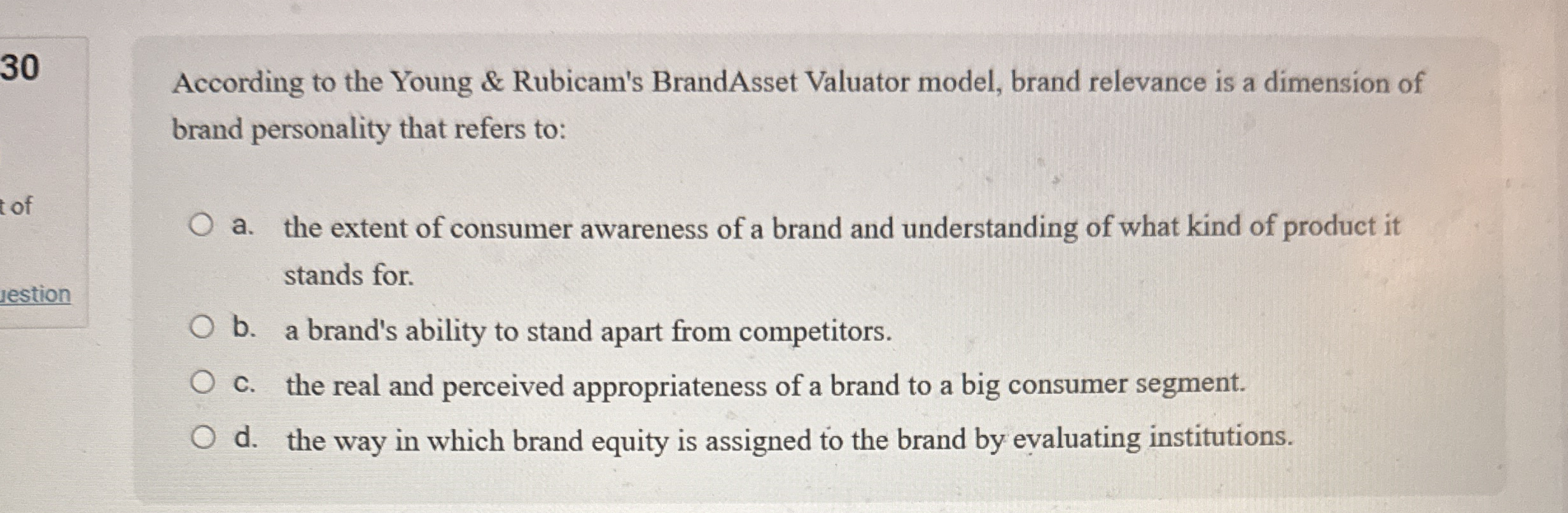 3 0 According to the Young & Rubicam's BrandAsset