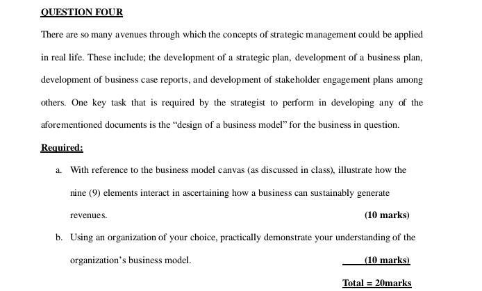 QUESTION FOUR There are so many avenues through