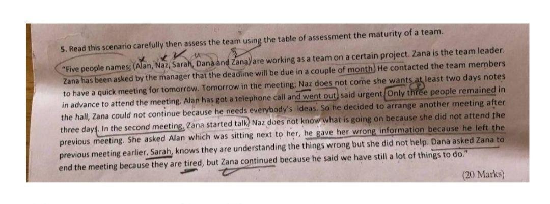 5. Read this scenario carefully then assess the