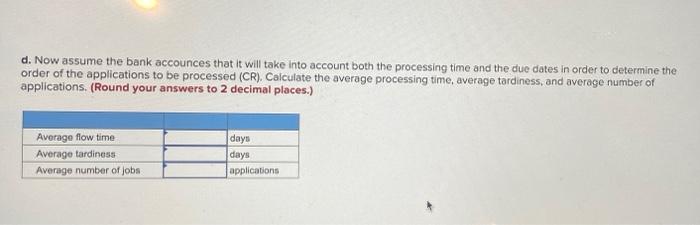 Additional Problem 16-1 (Algo) A bank receives