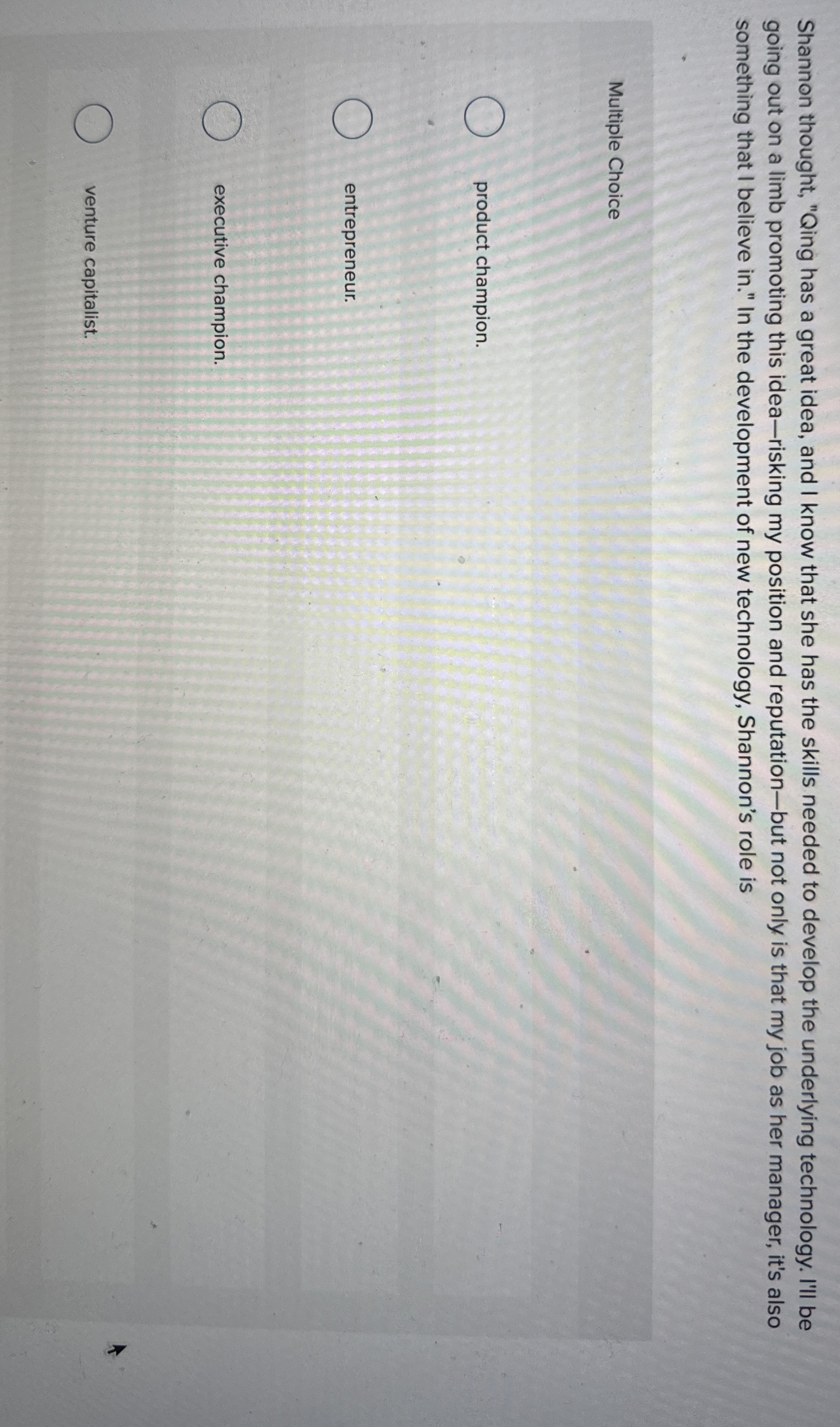 Shannon thought, "Qing has a great idea, and I