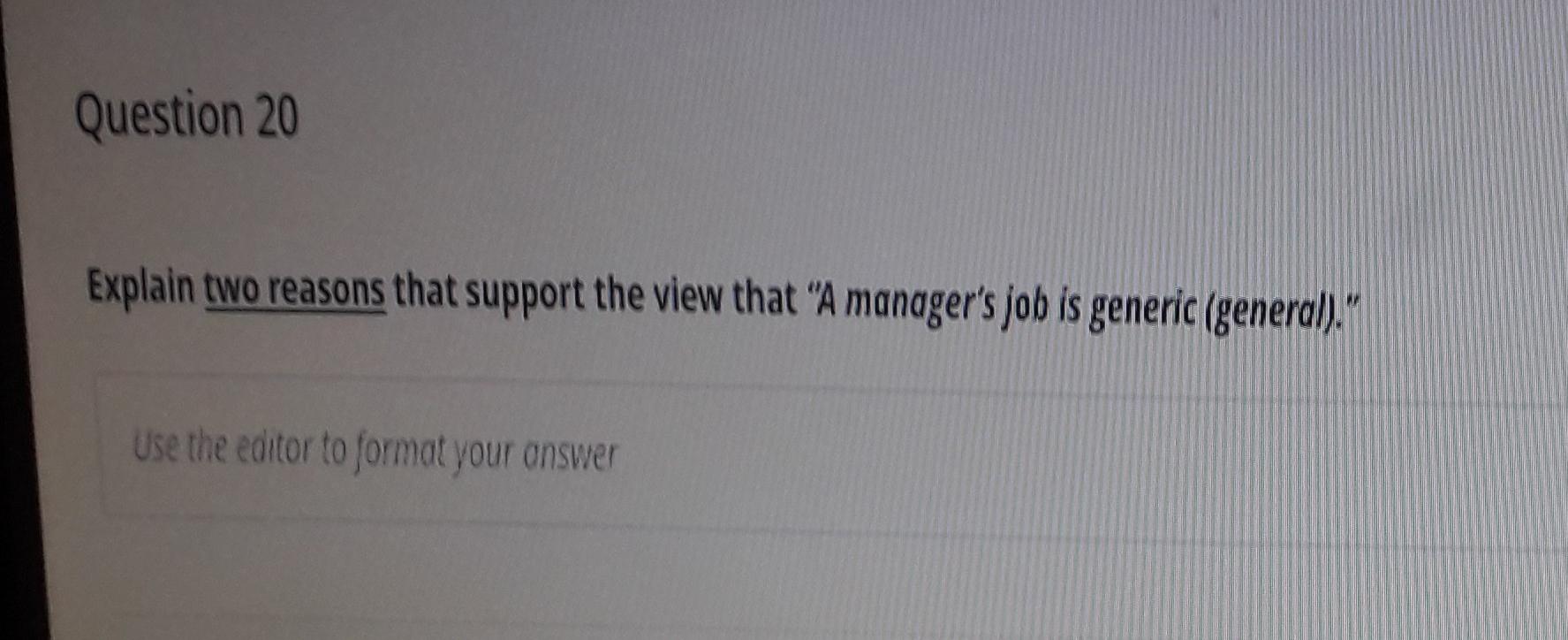 q20 Question 20 Explain two reasons that support