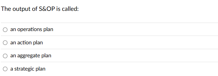 The output of S \ &OP is called: an operations