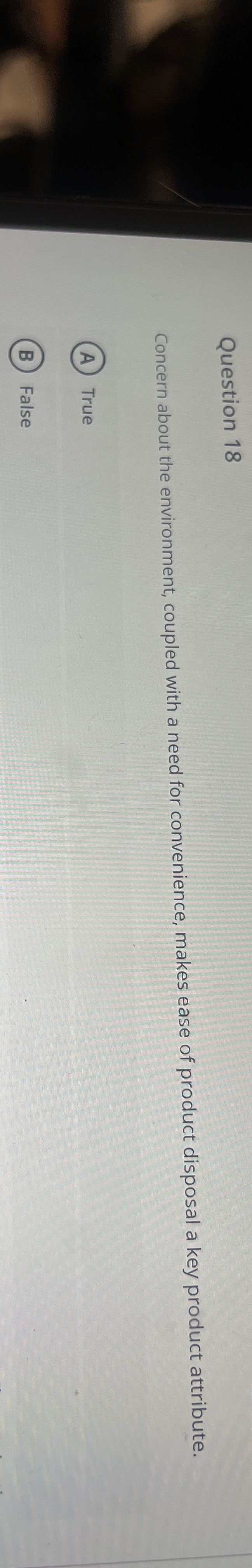 Question 1 8 Concern about the environment,