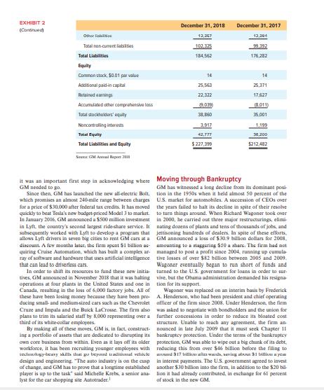 Describe three issues regarding General Motors