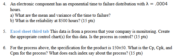4 . An electronic component has an exponential