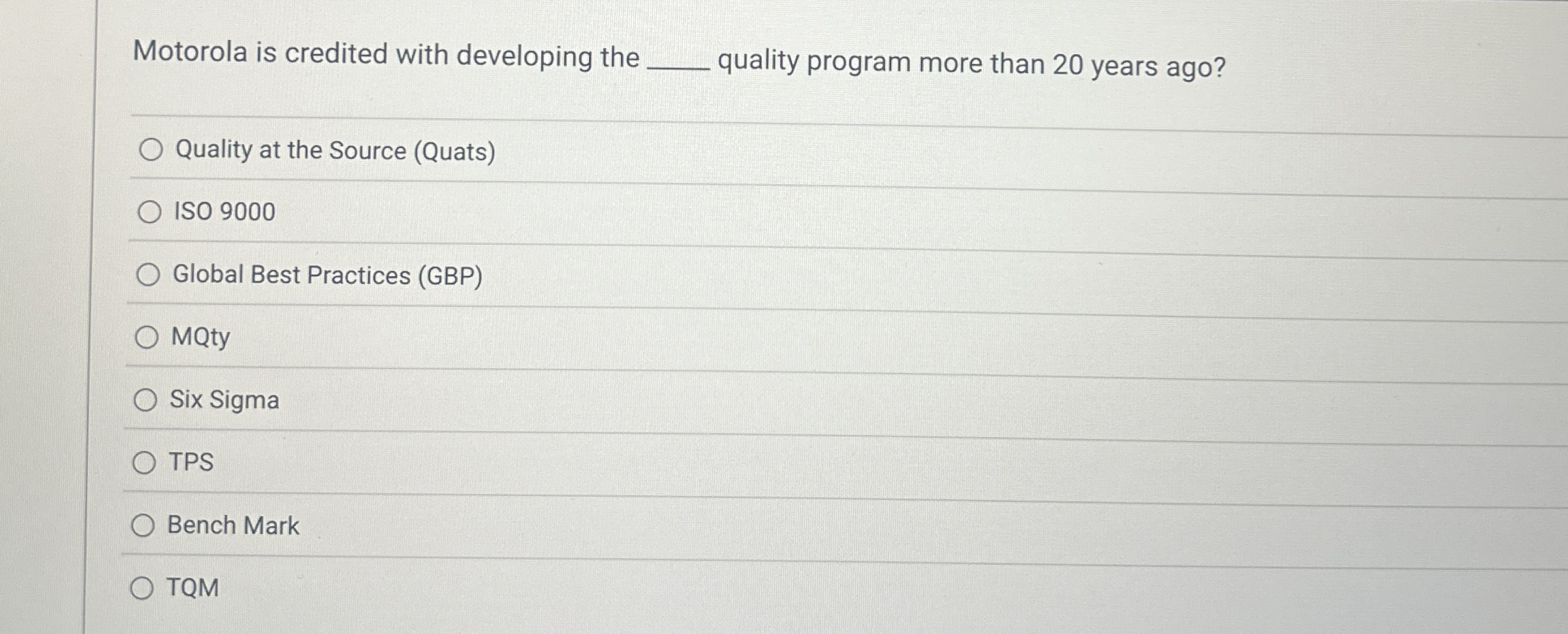 Motorola is credited with developing the q ,