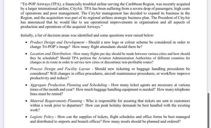 .... continued Operations Scheduling - Since