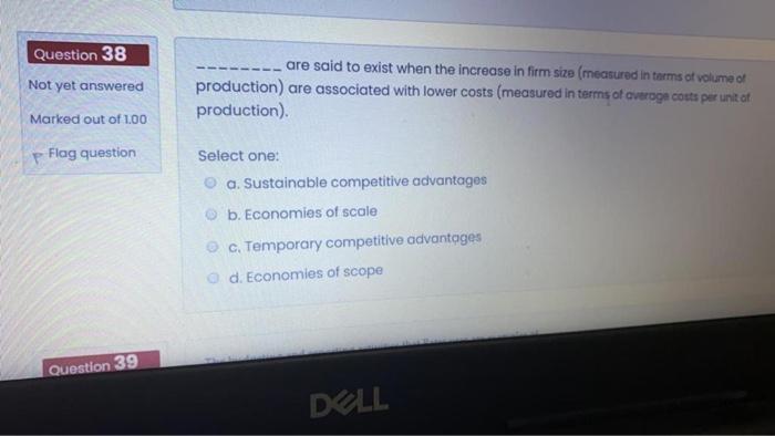 Question 38 Not yet answered are said to exist