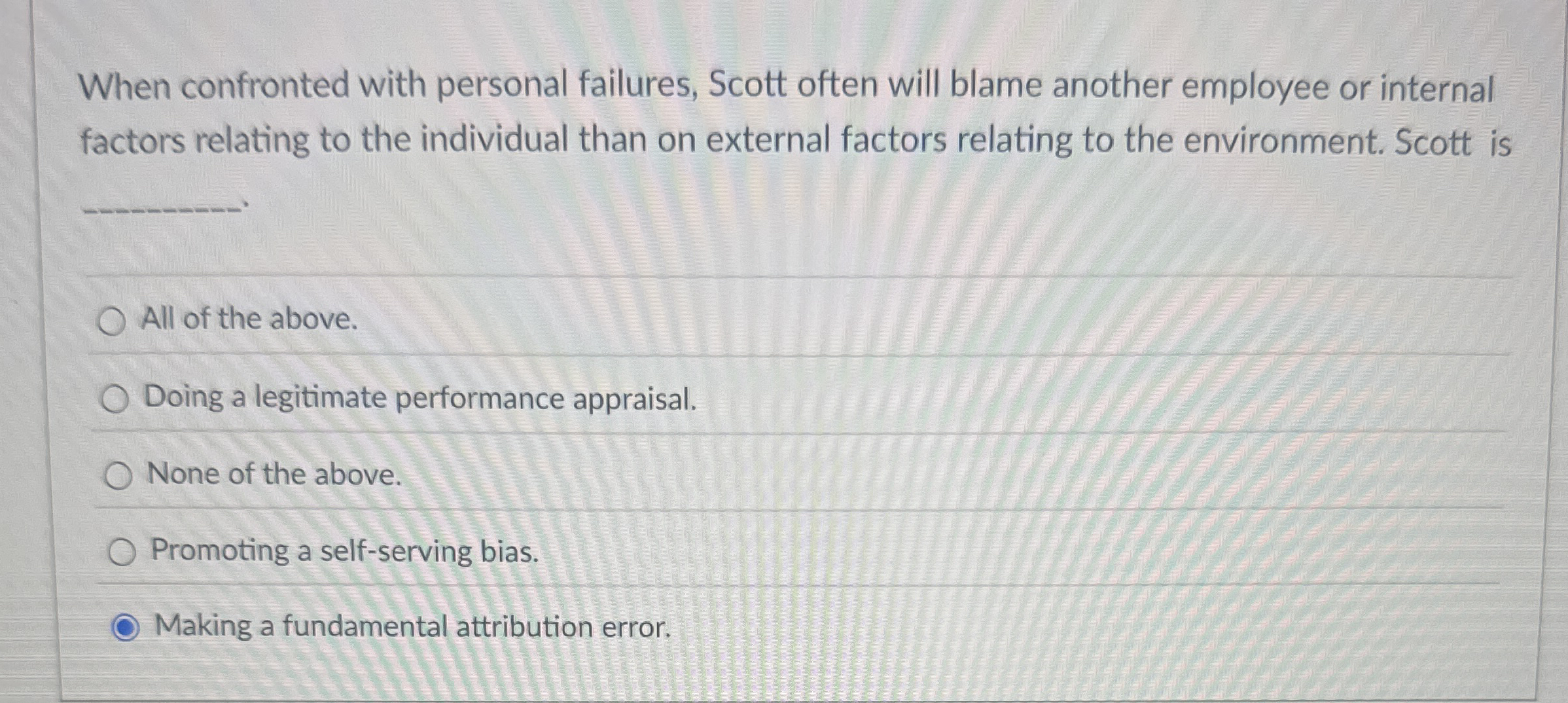 When confronted with personal failures, Scott