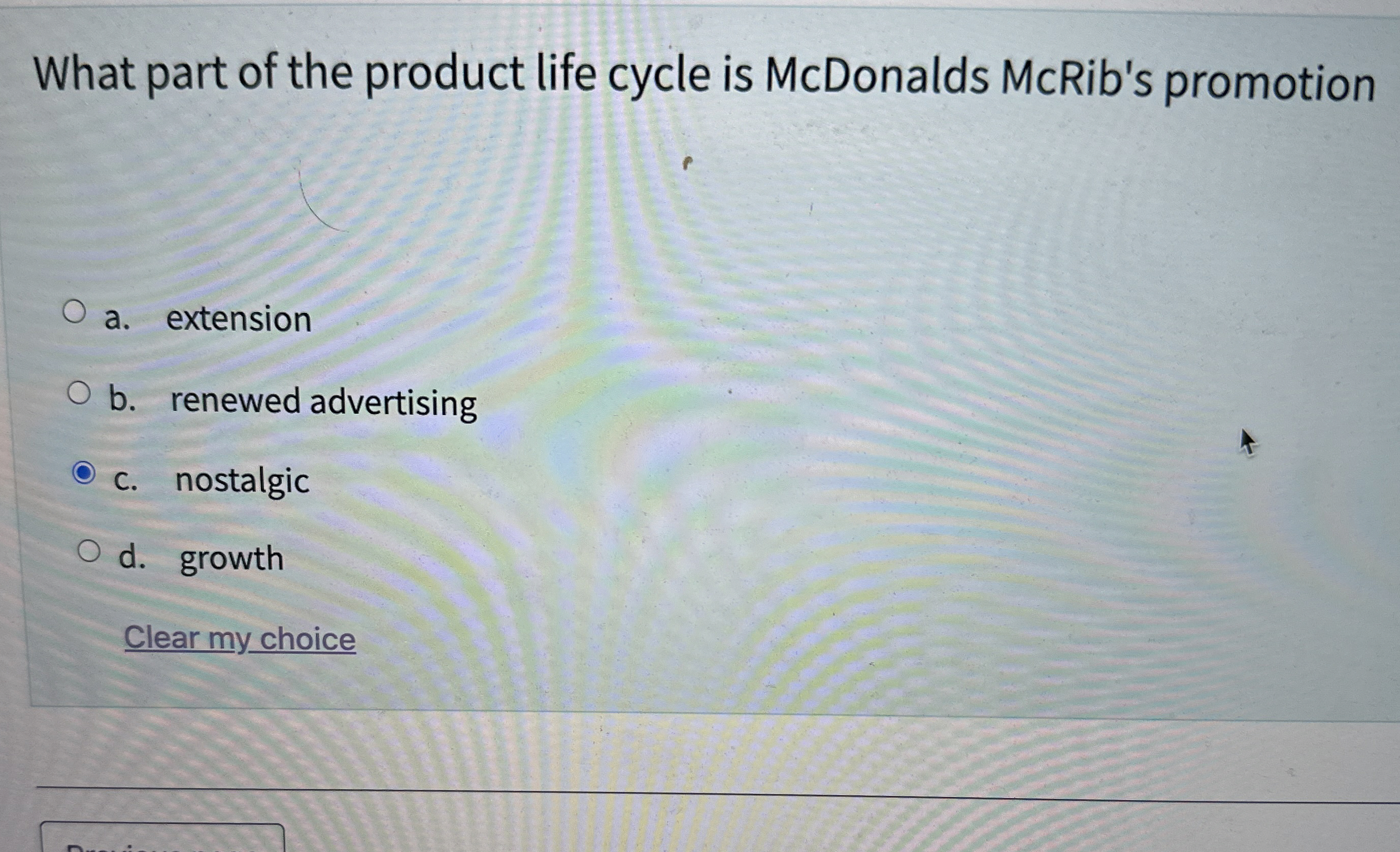 What part of the product life cycle is McDonalds