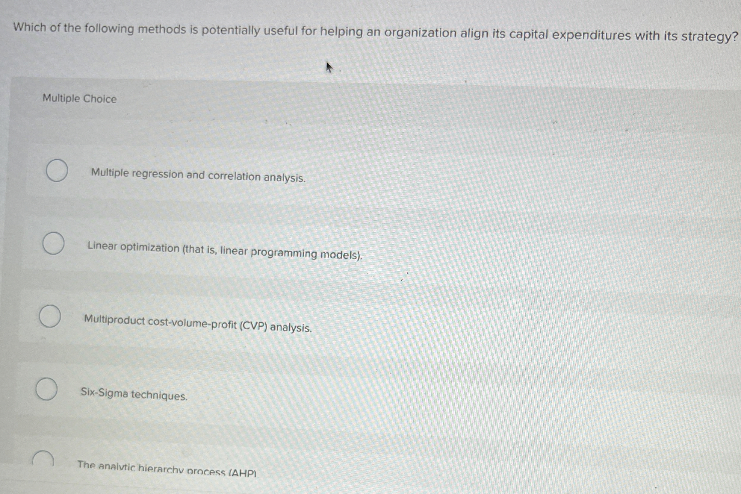 Which of the following methods is potentially