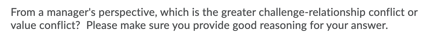 From a manager's perspective, which is the