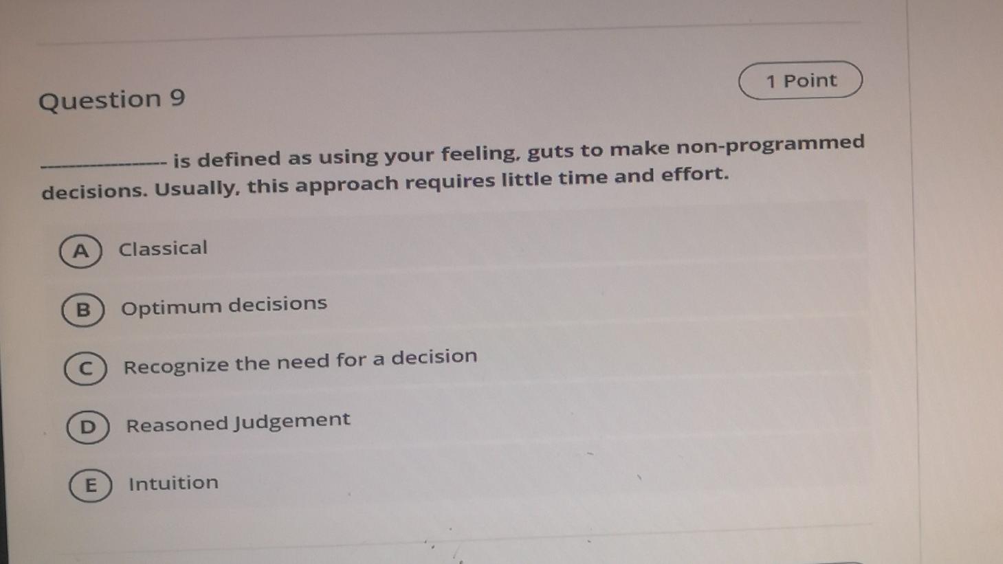 Q9 1 Point Question 9 is defined as using your