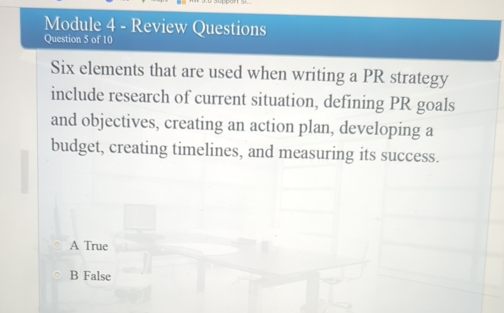 Module 4 - Review Questions Question 5 of 1 0 Six