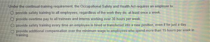 Under the continual-training requirement, the