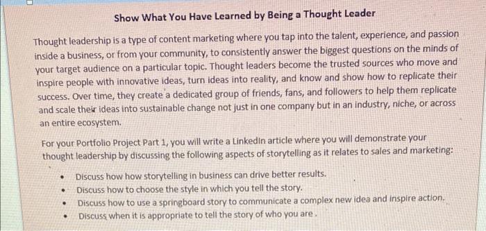 Show What You Have Learned by Being a Thought