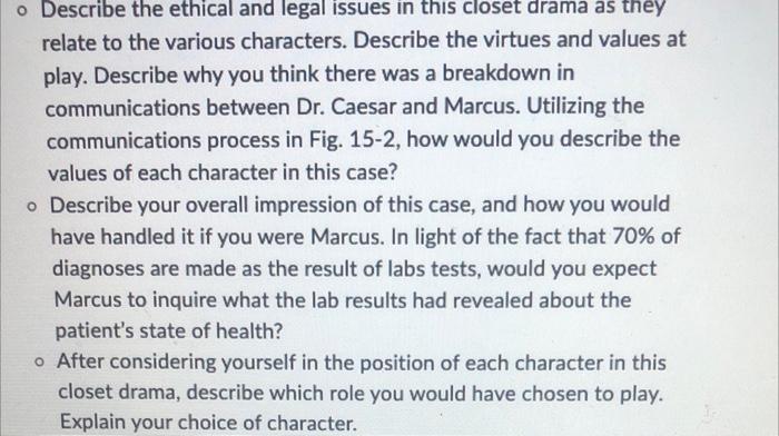 o Describe the ethical and legal issues in this