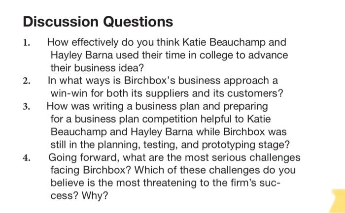 answer this case please Discussion Questions 1.