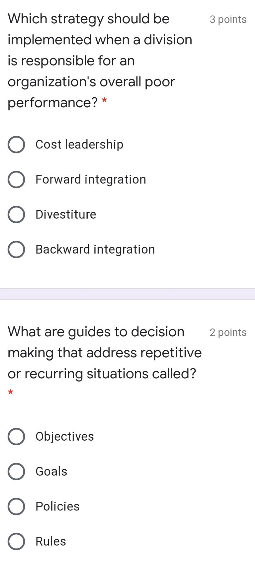 In which situation would 3 points horizontal