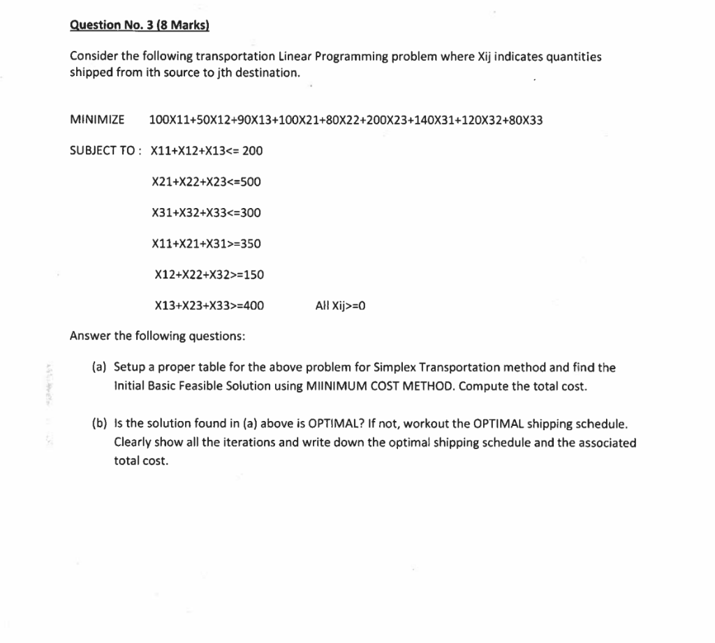 Question No. 38 Marks) Consider the following