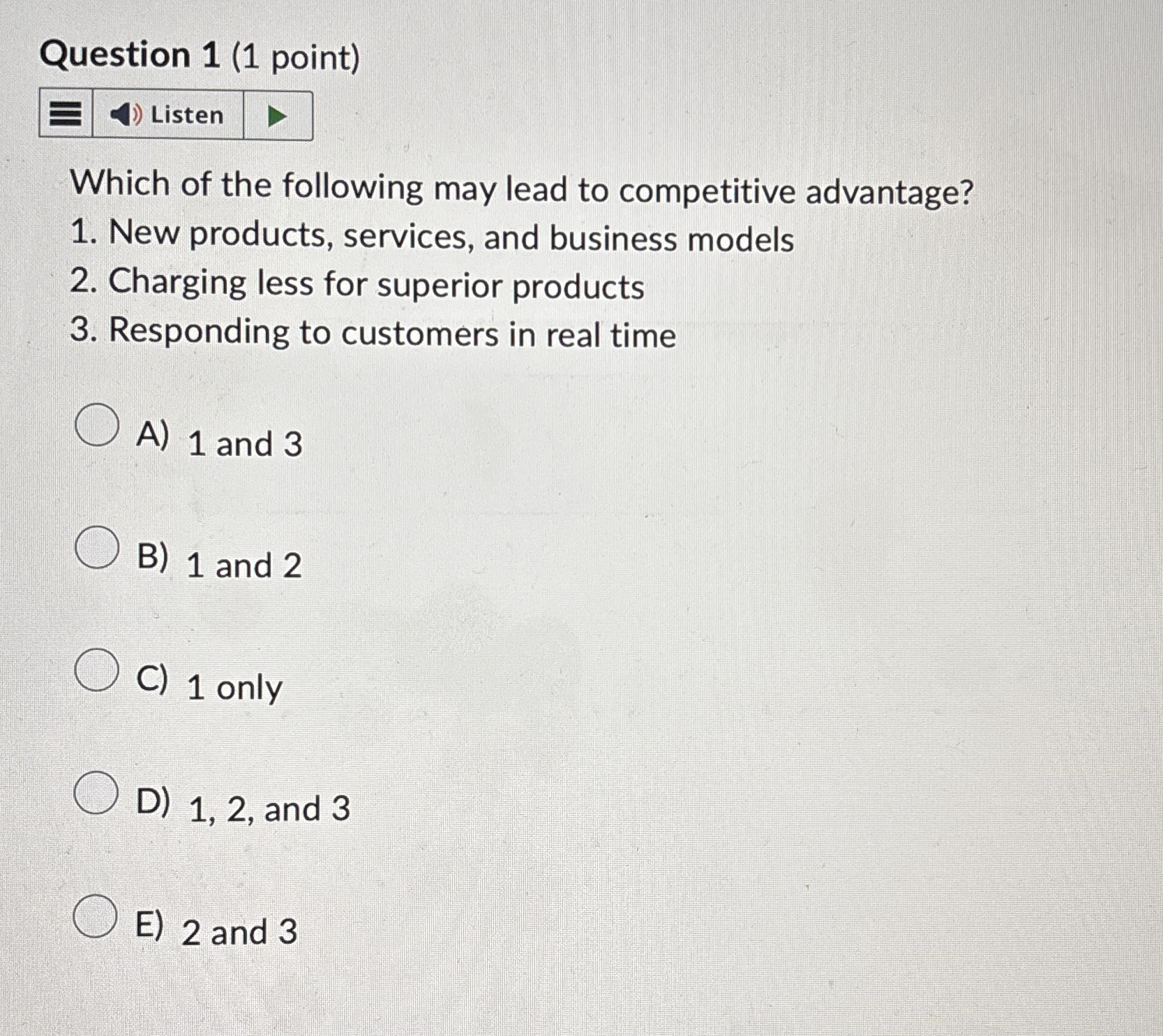 Question 1 ( 1 point ) Which of the following may